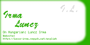 irma luncz business card